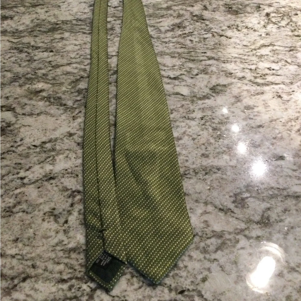 Giorgio Armani Green Textured Silk Tie with Subtle Speckle